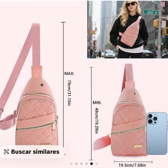 BOLSO DE PECHO,RIÑONERO ACOLCHONADA DE COLOR SOLIDO - Picture 5 of 5